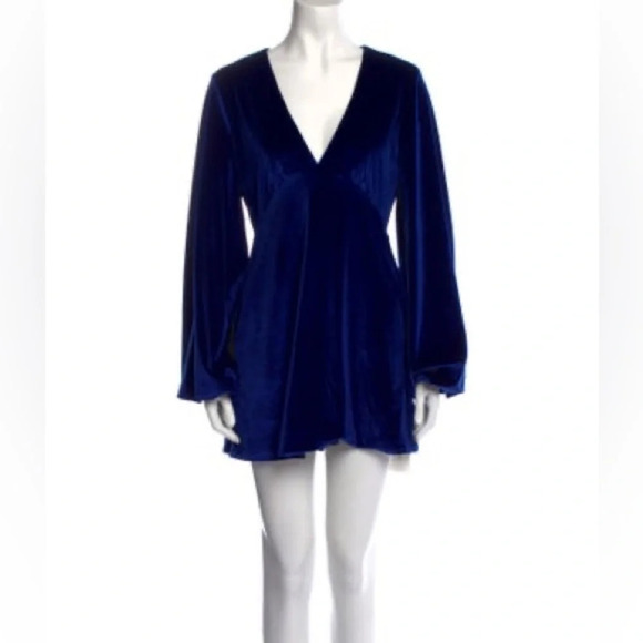 Tularosa Blue Velvet Dress | XXS - Picture 3 of 5